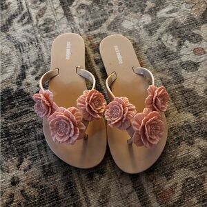 Mini Melissa Pink Floral Kids Sandals